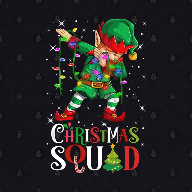 Christmas Squad Funny Xmas Dabbing ELF Squad Boys Men Xmas Family Matching by springins